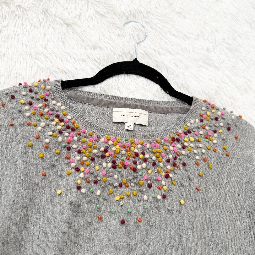 Women Anthropologie Angel Of The North Confetti Pom Pom Sweater Size XS - Picture 4 of 7